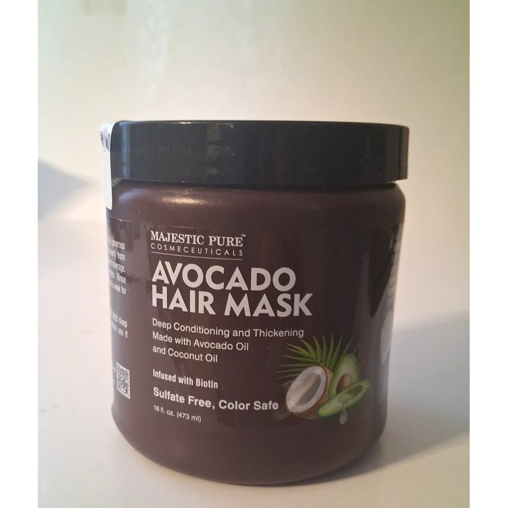 MAJESTIC PURE Avocado Hair Mask Biotin Sulfate Free Color Safe 16 fl oz New